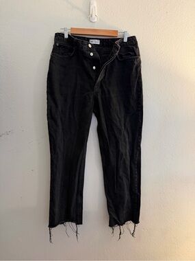 Zara Black Washed Denim Boyfriend Jeans